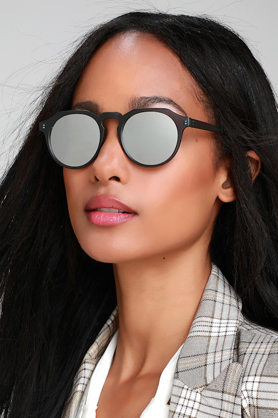 Cute Matte Grey Sunglasses Round Sunglasses Silver Sunnies Lulus