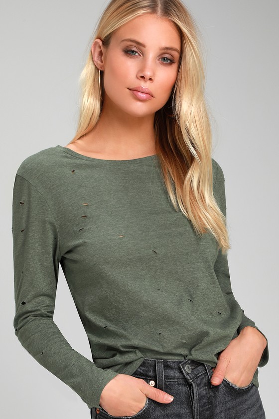 olive graphic tee