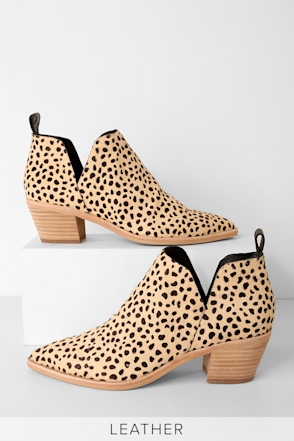 Dolce Vita Sonni Leopard Booties Pointed-Toe Booties Lulus