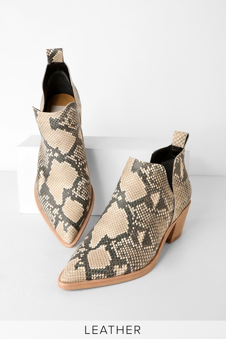 snakeskin booties dolce vita