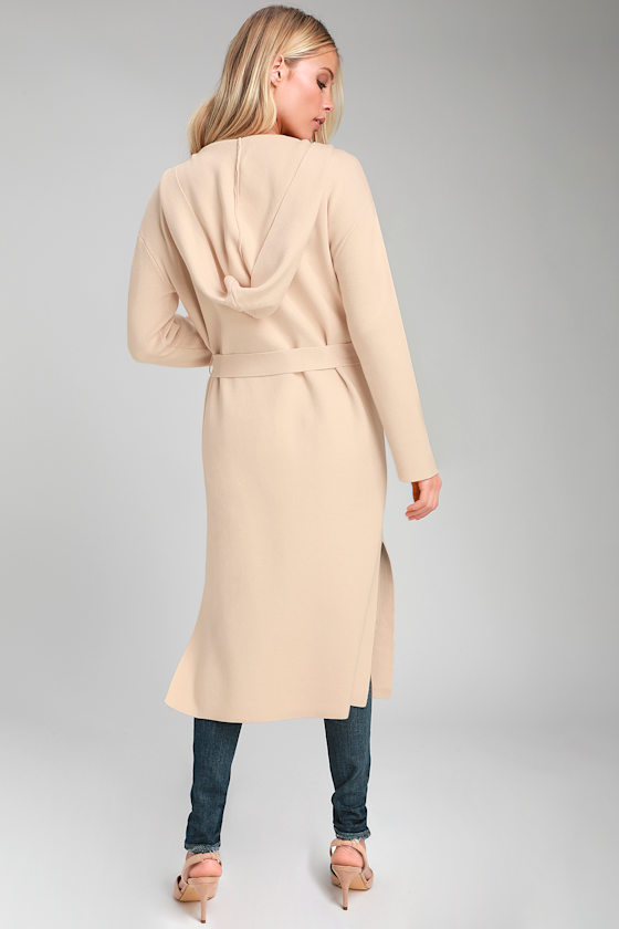 Timeless Touch Beige Hooded Longline Cardigan 5