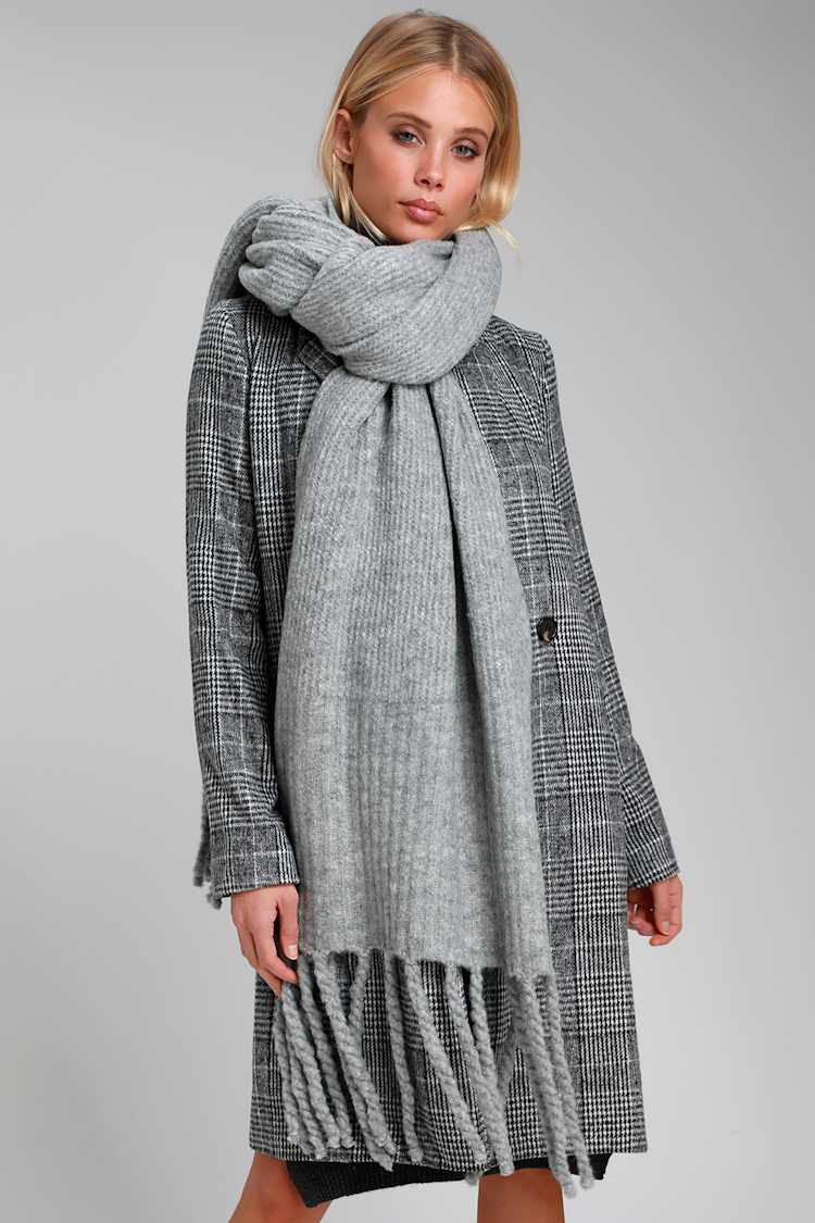 Free People Jaden Ribbed Fringe Blanket Scarf UGG Camel Chunky Rib