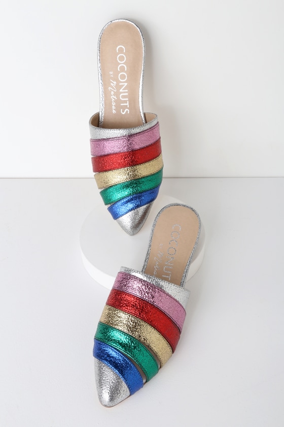 Coconuts Wild One - Rainbow Mules - Rainbow Pointed Toe Mules - Lulus