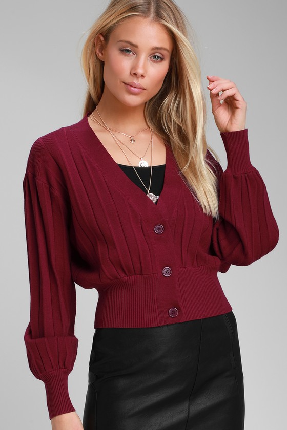 Plum Purple Sweater Cropped Cardigan Sweater Cropped Plum Purple Sweater Cropped Cardigan Sweater Cropped