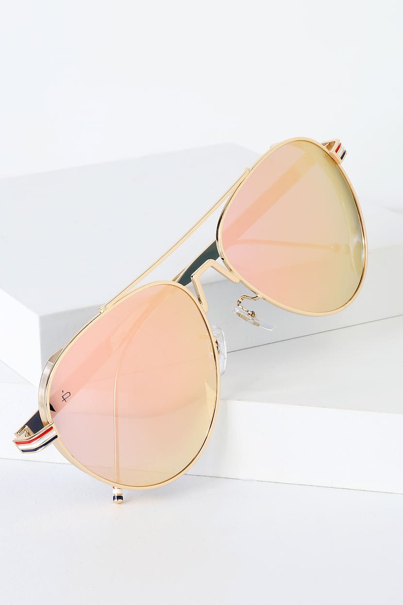 Prive Revaux The G.O.A.T. - Mirrored Aviators - Rose Gold 