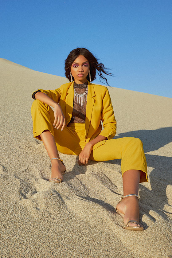 First Rate Find Mustard Yellow Trouser Pants 1