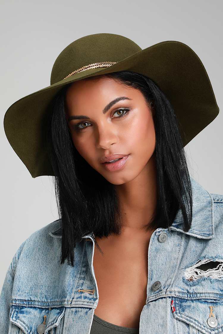 Cute Olive Green Hat - Floppy Hat - Sun Hat - Beaded Hat - Lulus display picture 2