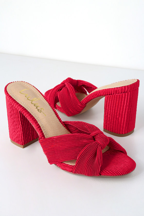 Cute Red Sandals - High Heel Sandals - Knotted Sandals - Lulus