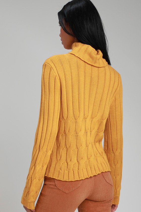 Cute Mustard Yellow Sweater Turtleneck Sweater Sweater