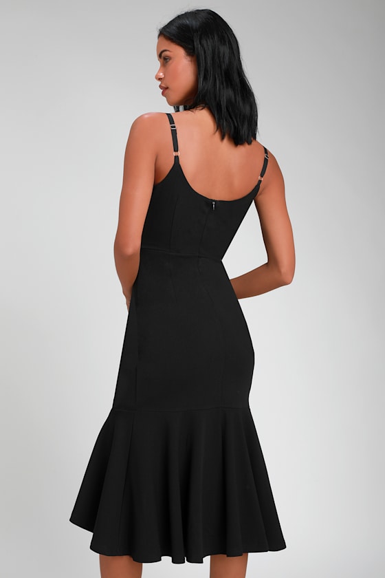 This Feeling Black Sleeveless Bodycon Midi Dress 2