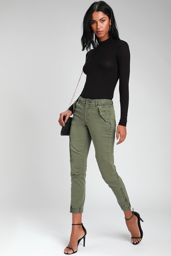 olive green cargo pants womens
