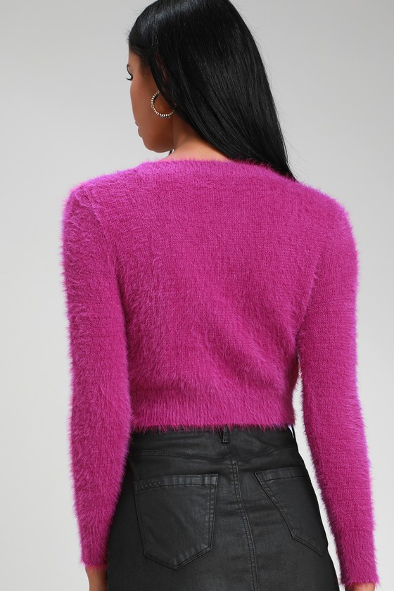 purple crop sweater
