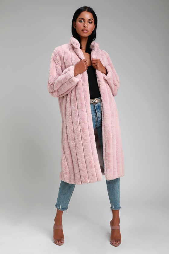 faux fur blush jacket