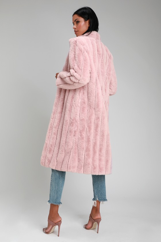 Chic Faux Fur Coat - Pink Faux Fur Coat - Long Faux Fur Coat