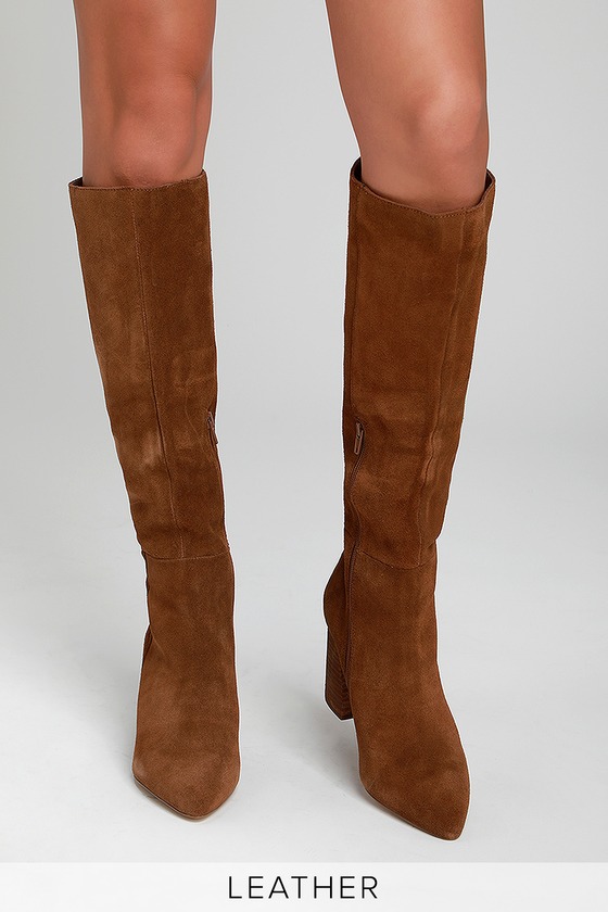 cream suede knee high boots