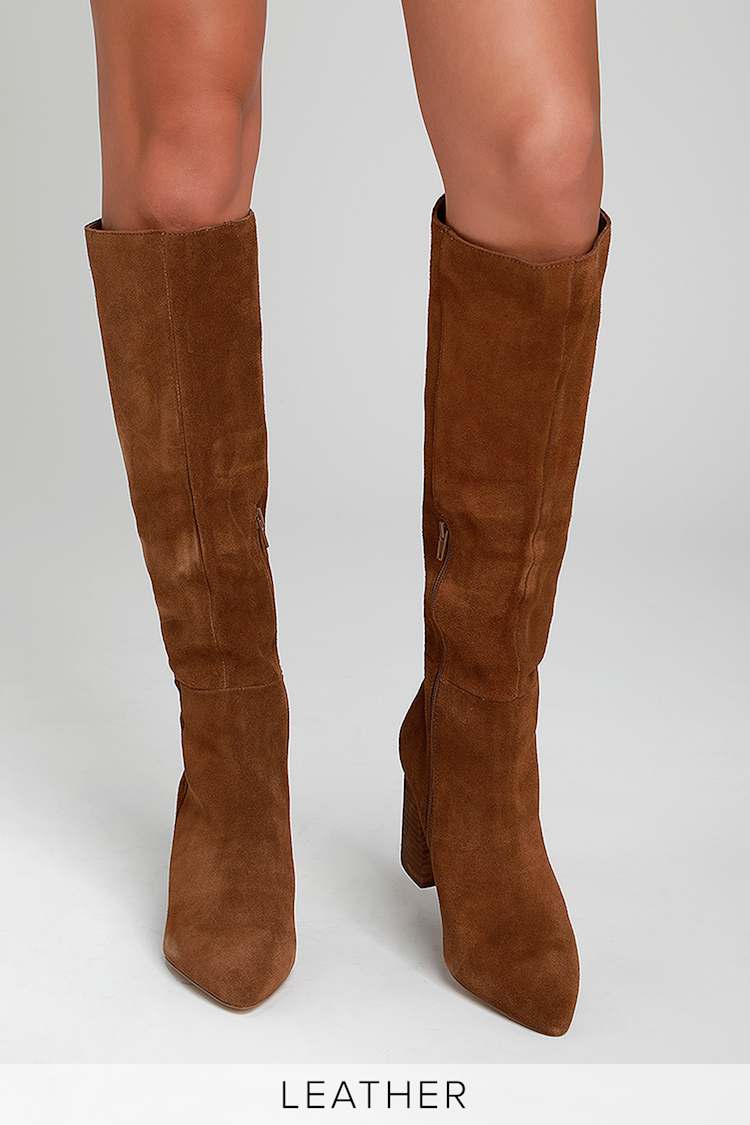 brown knee high boots steve madden