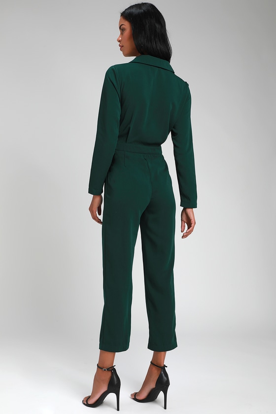 dark green jumpsuit