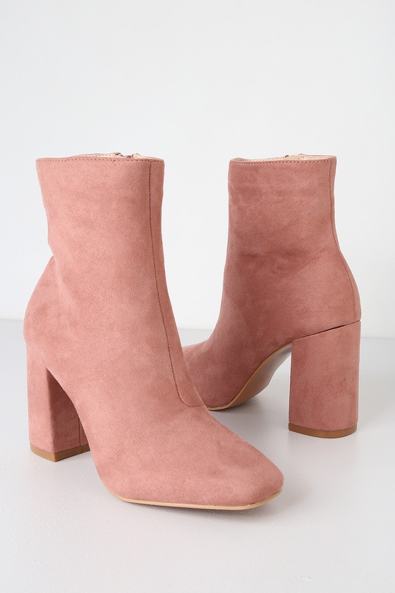 suede pink boots