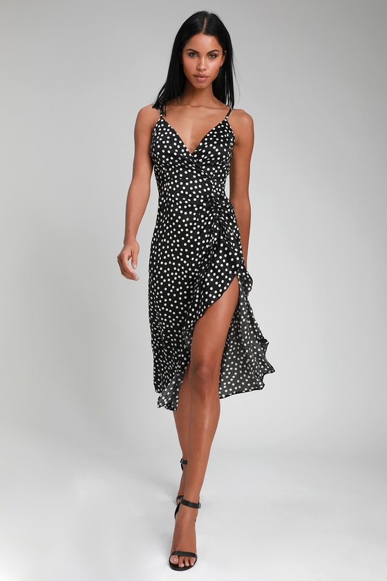 lulus polka dot midi dress