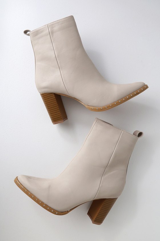 booties with studded heel