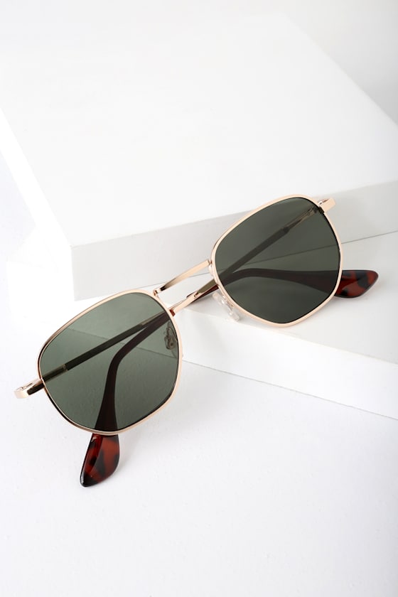 Macht Schnel Gold Geometric Wireframe Sunglasses 3