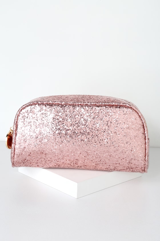 Cute Pink Glitter Makeup Bag