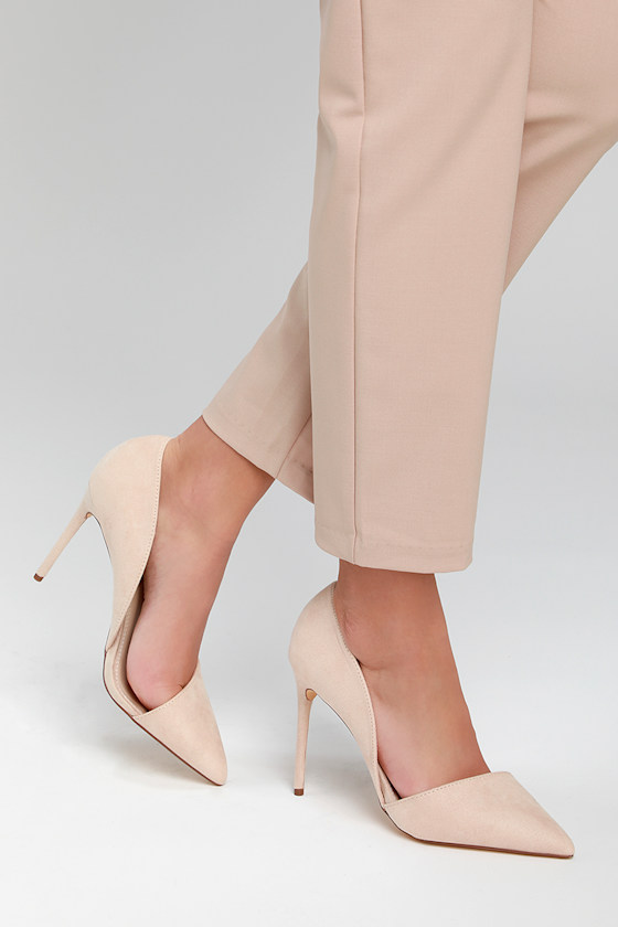 Stormi Nude Suede D'Orsay Pumps 1