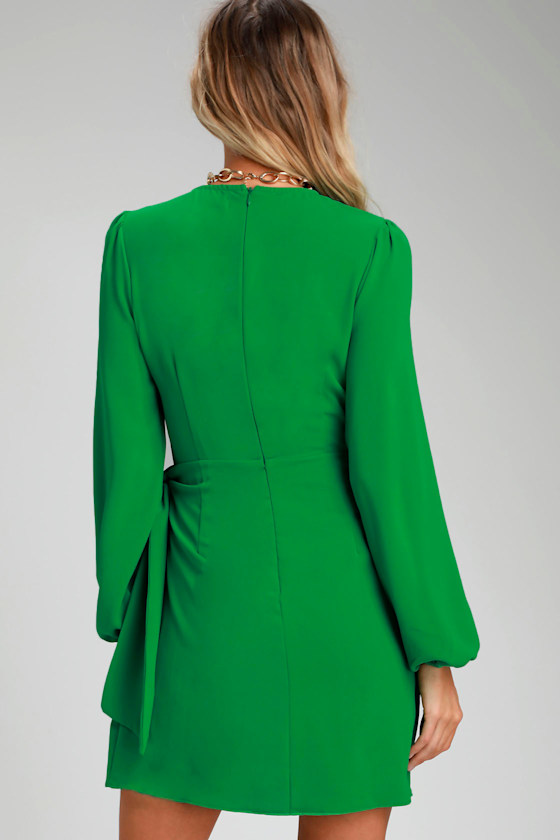 Clover - Treetop Green Long Sleeve Skater Dress main image 0