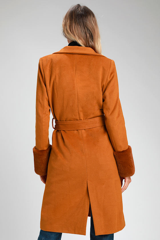 Cute Coat Brown Coat Long Coat Faux Fur Coat Coat