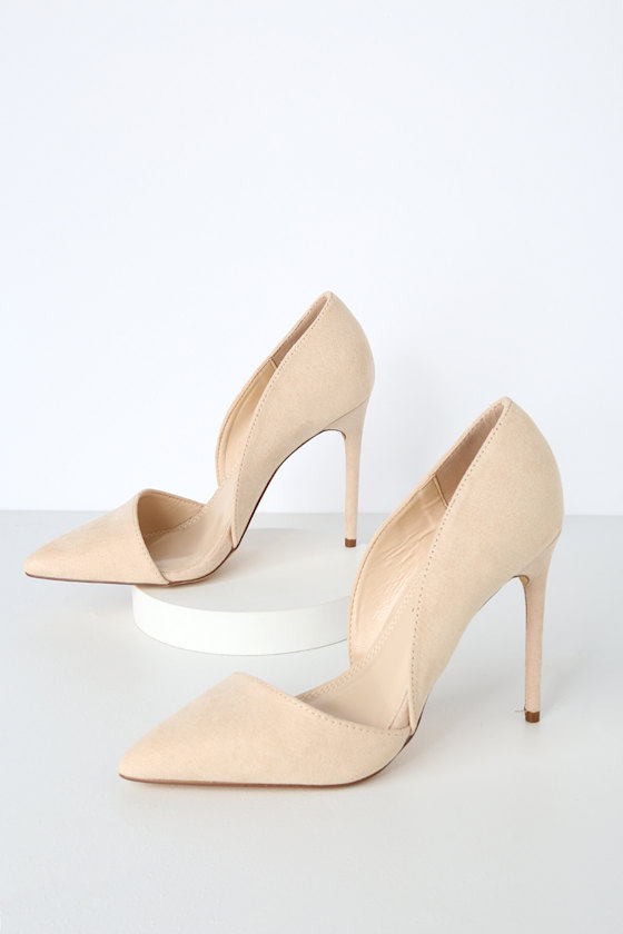 Stormi Nude Suede D'Orsay Pumps 5