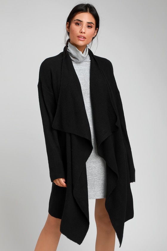 Cute Black Cardigan - Draping Cardigan - Oversized Cardigan - Lulus