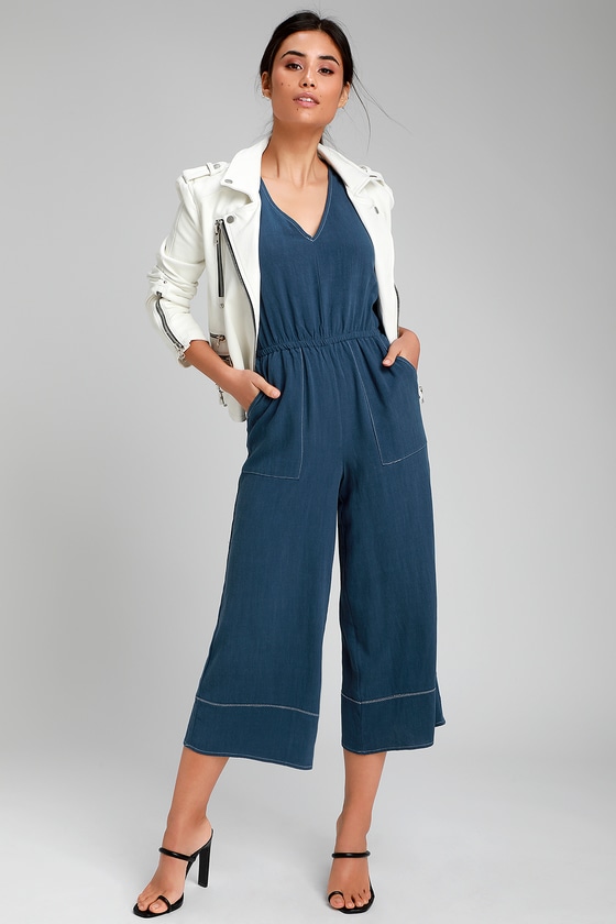 dark blue jumpsuit