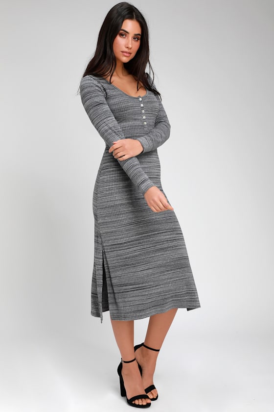grey ribbed dressing gown