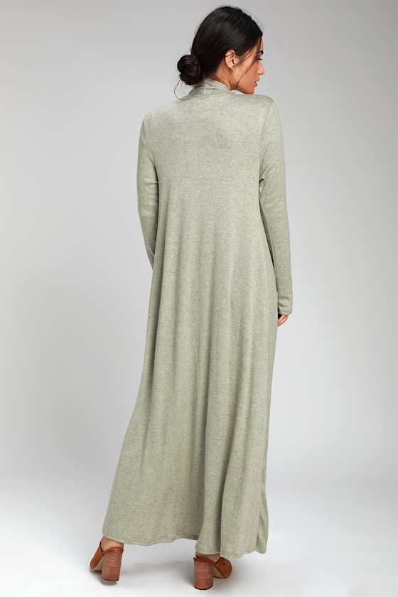 Darling Days Light Sage Green Knit Duster 4