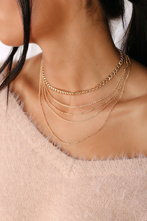 Let's Link Up Gold Layered Necklace 1