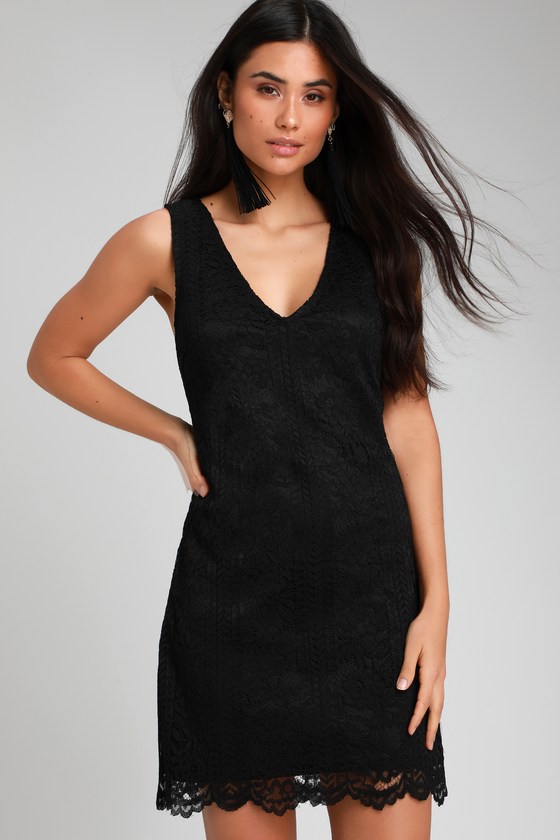 Cute Lace Dress - Black Lace Dress - Shift Dress - Mini Dress - Lulus