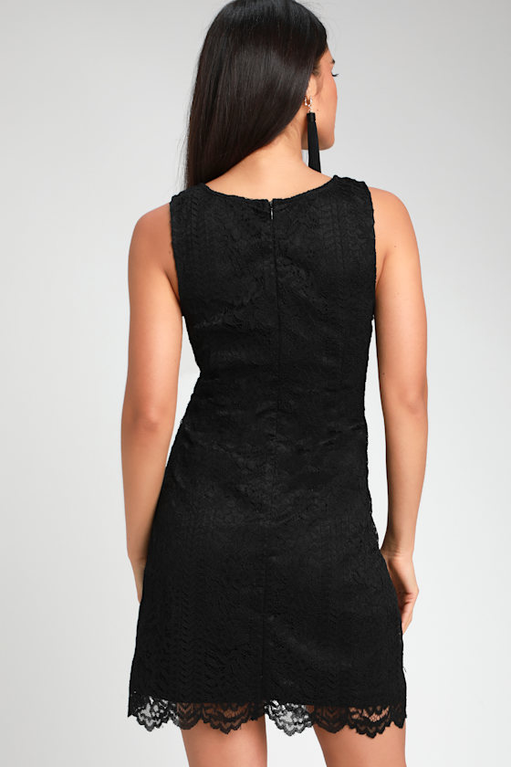 Thinking of You Black Lace Sleeveless Shift Dress 4