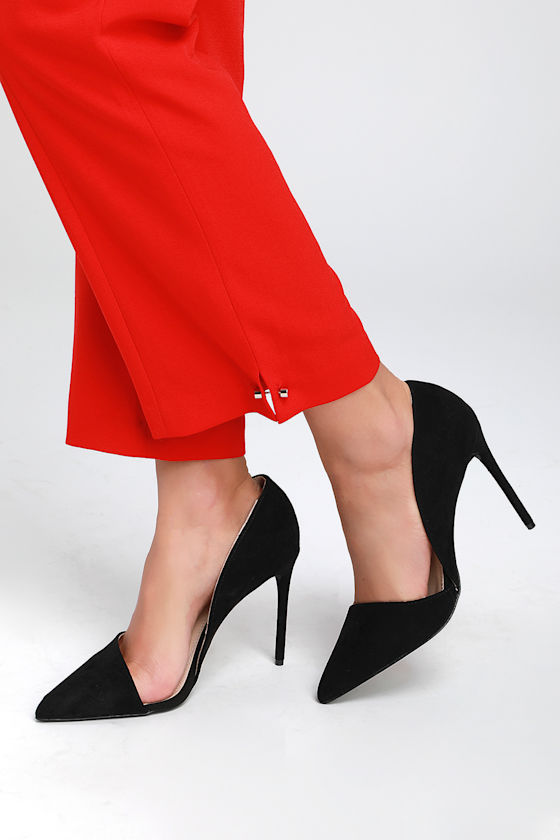 Stormi Black Suede D'Orsay Pumps 5