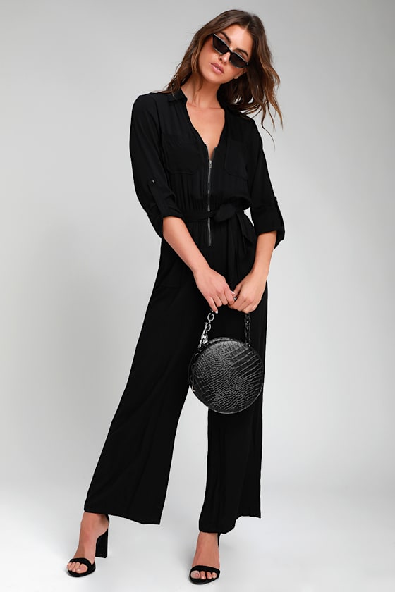 Good Mood Black Long Sleeve Jumpsuit 1