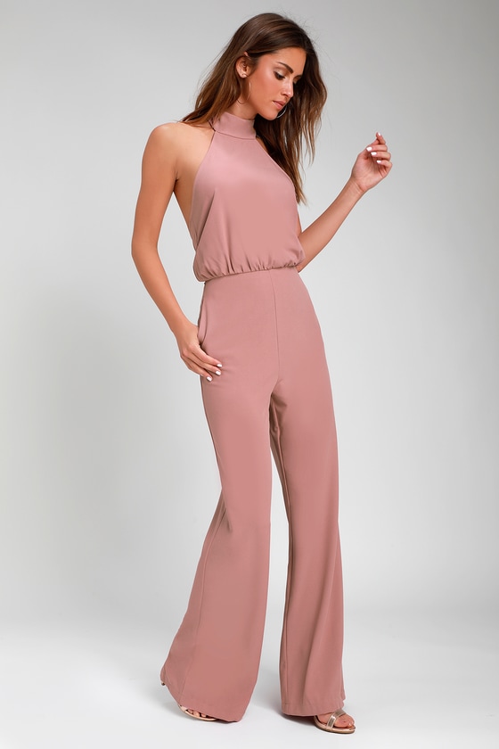 Wedding Color Schemes For Fall - bridesmaids pink halter jumpsuit -Wedding Soiree Blog by K’Mich, Philadelphia’s premier resource for wedding planning and inspiration - lulus