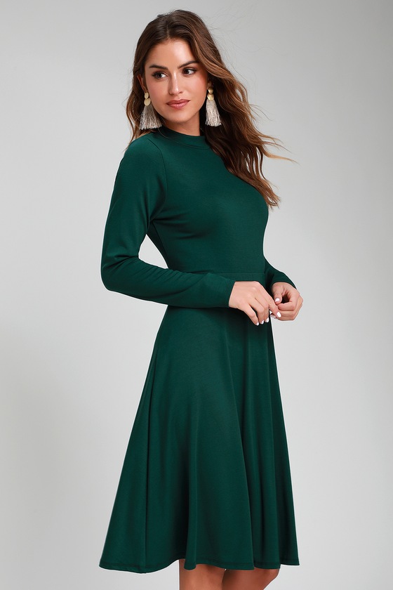 Istanbul forest green long sleeve dress monthly