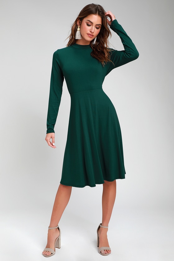 green long sleeve dress