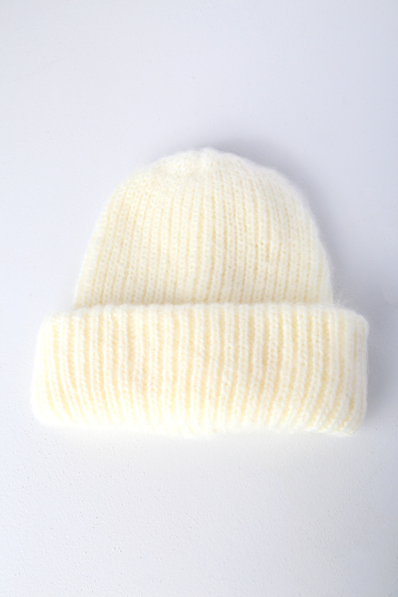 Cute Ivory Beanie - White Beanie - Knit Beanie - Fuzzy Beanie - Lulus