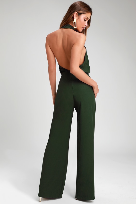 dark green jumpsuit