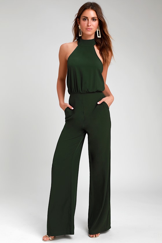 Moment for Life Dark Green Halter Jumpsuit 6