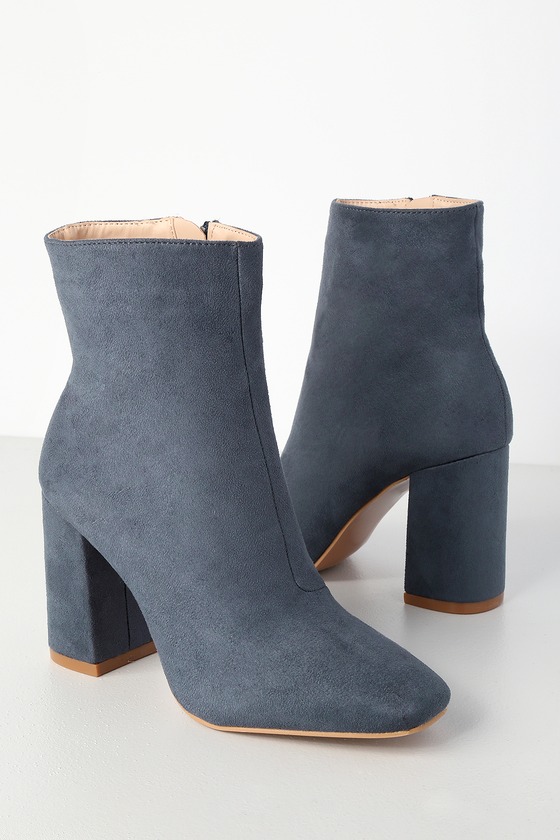 thigh high blue suede boots