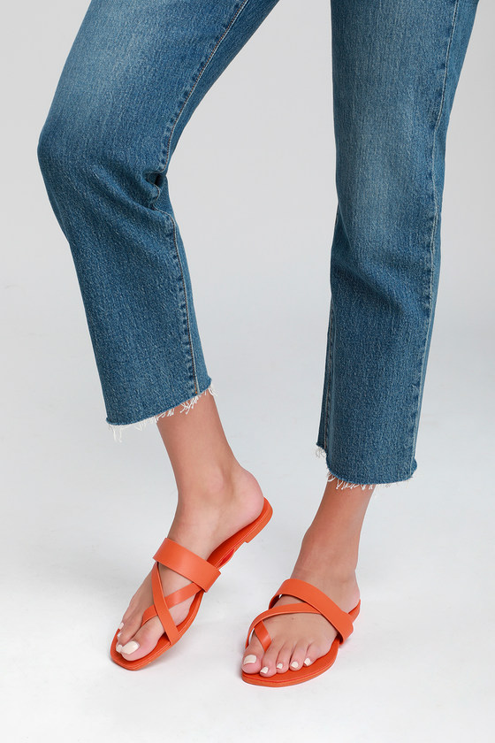 flat orange sandals uk