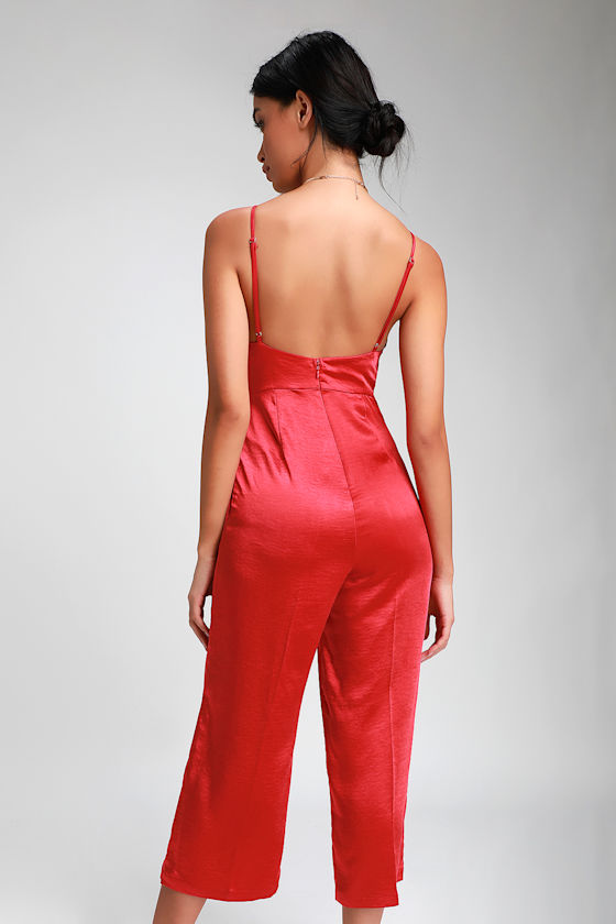 lulus satin jumpsuit