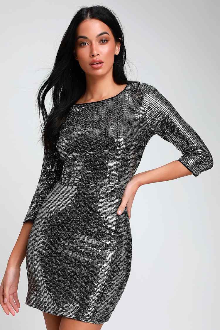 Sexy Silver Dress - Sequin Dress - Bodycon Dress - Party Dress - Lulus