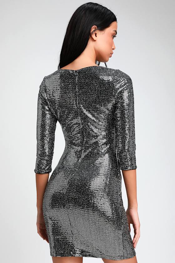 Sexy Silver Dress Sequin Dress Bodycon Dress Party Dress